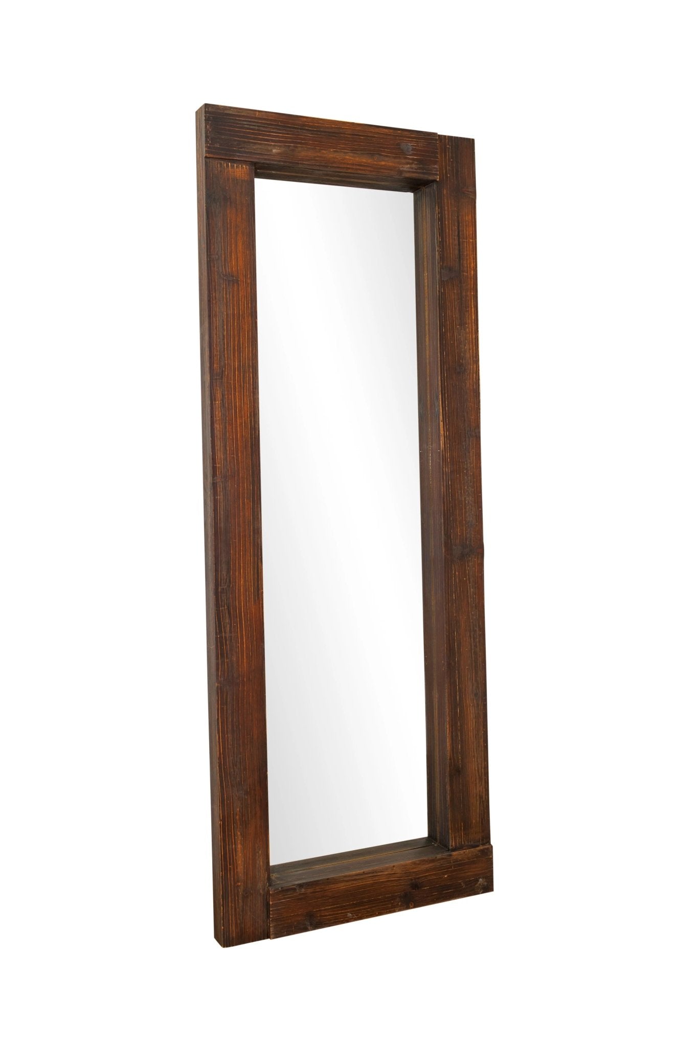 Tall Wooden Mirror Rustic Industrial Design - Mirror Shop