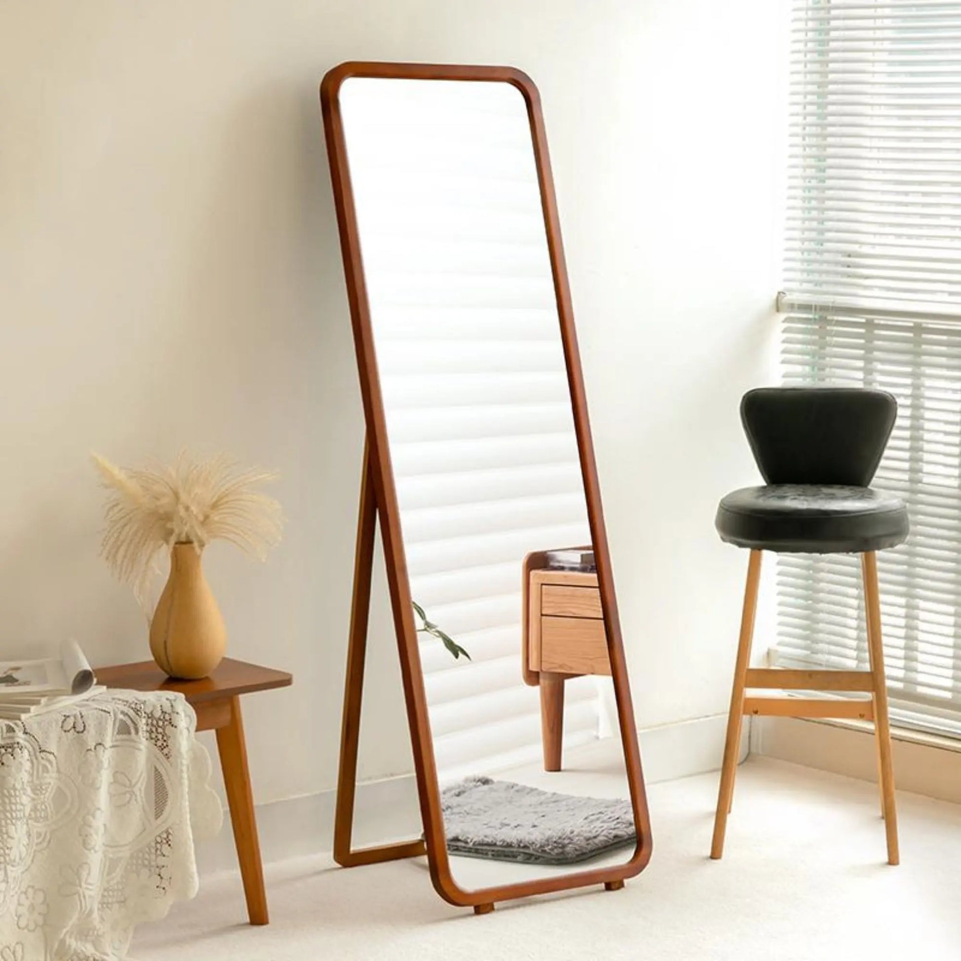 Solid Wood Frame Full Length Mirror Full View - Mirror Shop