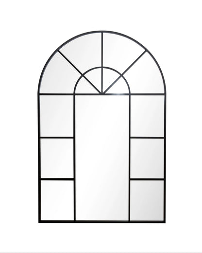 Semi Oval Arched Window Mirror Black Frame - Mirror Shop