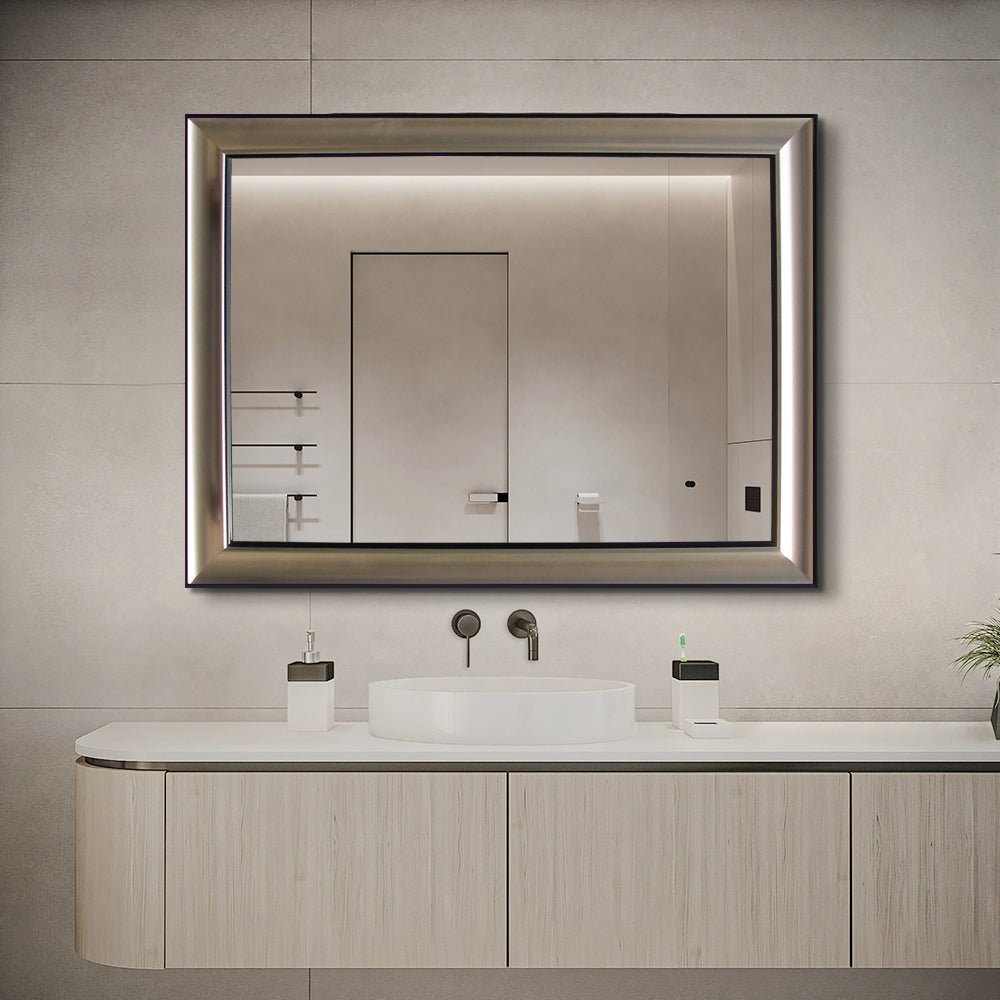 Sleek Silver Border Bathroom Mirror - Mirror Shop