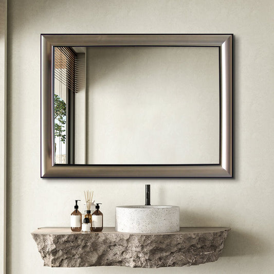 Sleek Silver Border Bathroom Mirror - Mirror Shop