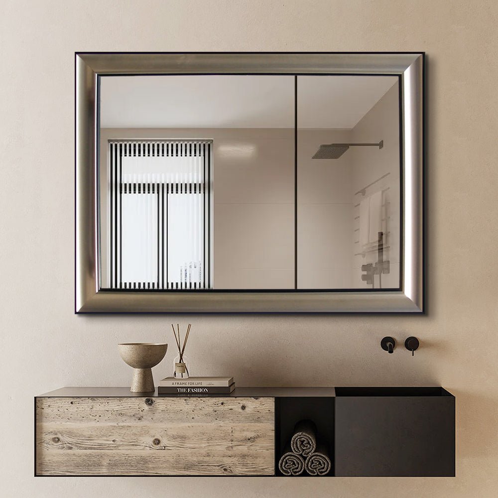 Sleek Silver Border Bathroom Mirror - Mirror Shop