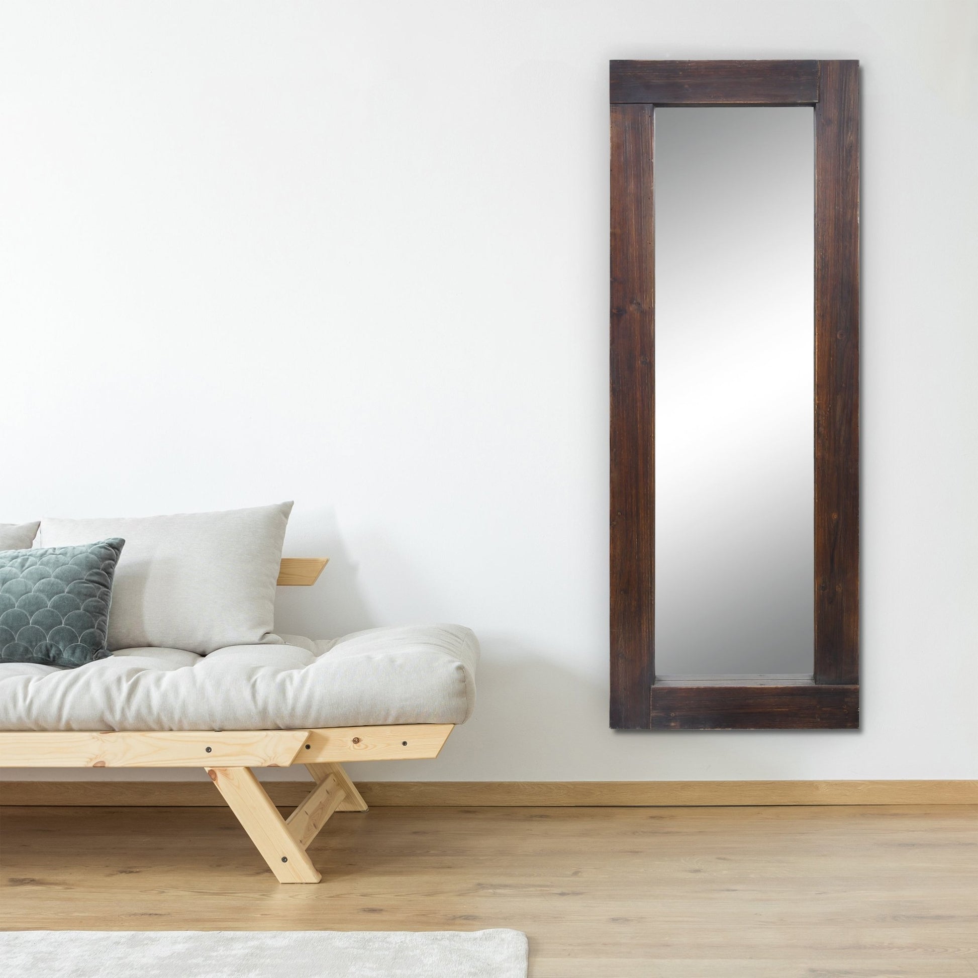 Tall Wooden Mirror Rustic Industrial Design - Mirror Shop