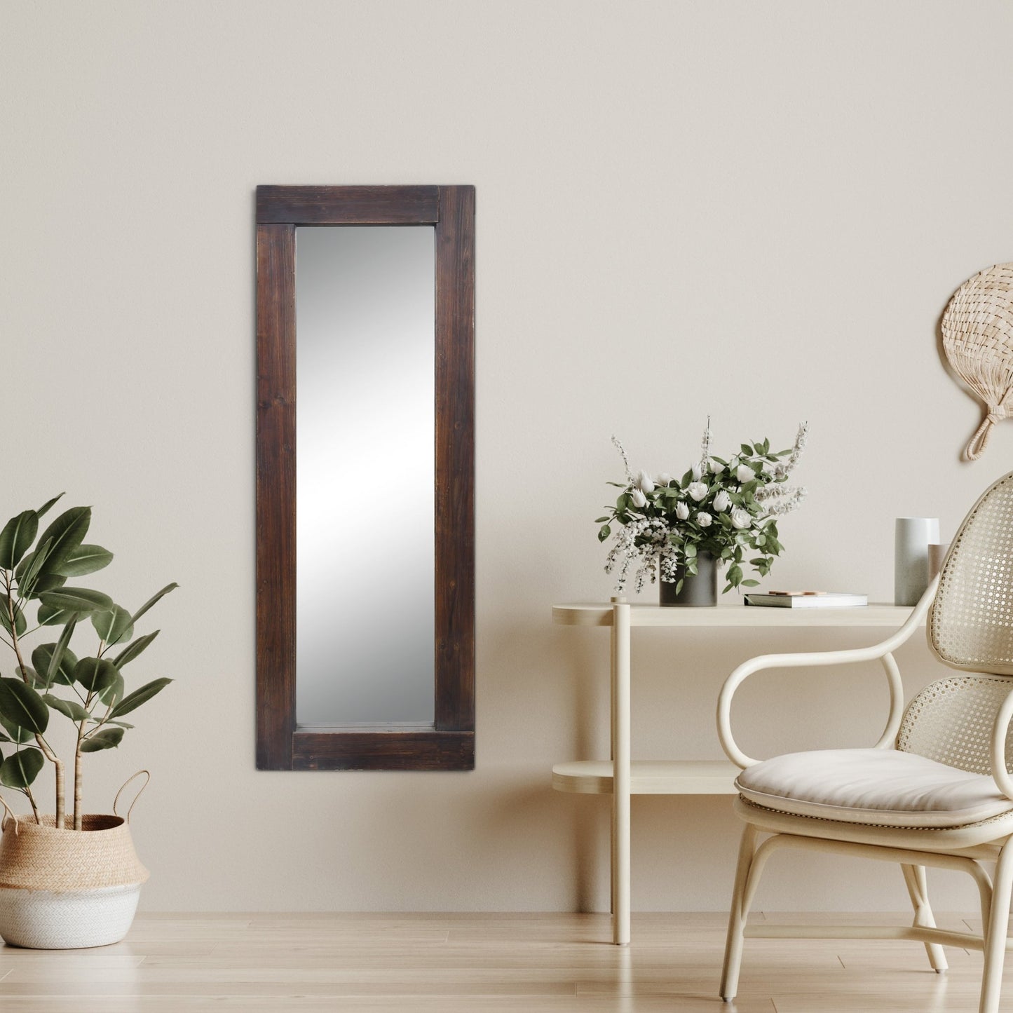 Tall Wooden Mirror Rustic Industrial Design - Mirror Shop